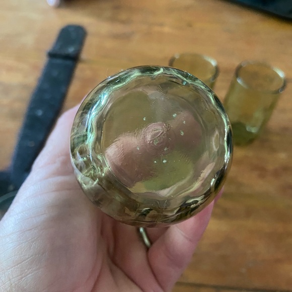 4 Vintage Anchor Hocking Avocado Green Juice Glasses - Picture 5 of 5